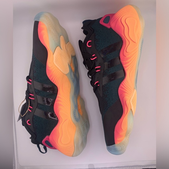 adidas Trae Young 3 Black Arctic Night Orange Basketball Shoes IE9303 M9 / W10 - Picture 6 of 9